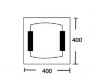Square & Curve Glass 2 Light 40CM Square Oyster (AC1135/2/40) Ace Lighting - Image 3