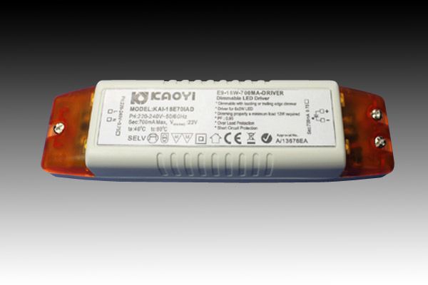 700mA 18W Constant Current Dimmable LED Driver (E9-700MA-18W-ST) Gentech Lighting