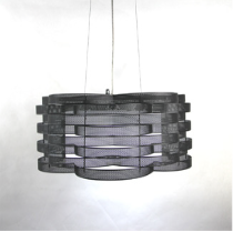 Metal mess cage 3 Glass Lts Pendent